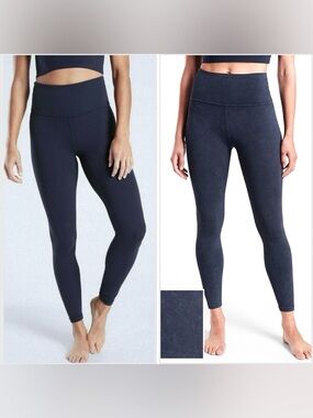 Lot of 2 Athleta Elation High Rise Fitness Yoga Gym Athleisure Pants Navy 1X